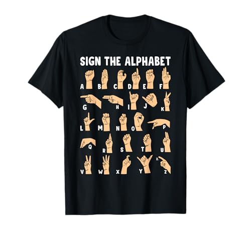 American Sign Language Alphabet ASL Deaf Awareness Teacher Camiseta