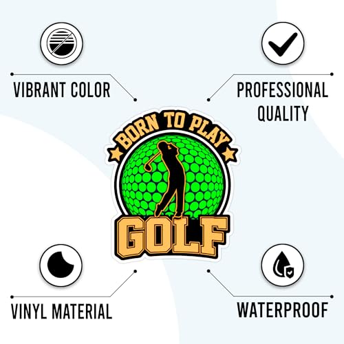 Image of Golf Stickers 50 Pieces Vinyl Waterproof Decal for Laptop Water Bottle Phone Car Window Bike Motorcycle Stakeboard Scrapbook Golfing Sticker Gifts