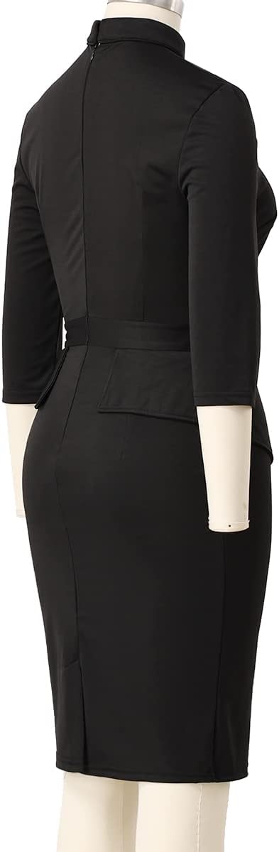 BLESSUME Catholic Church Women Clergy Tab Collar Dress Mass Sheath Dress - Image 5