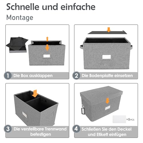 Caixa de armazenamento de discos de vinil para LPs de 17,8 cm/45 RPM, caixa cinza com tampa comporta