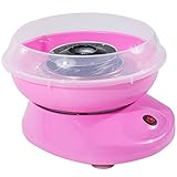 HOMCOM Zuckerwattemaschine, einfach zu bedienendes Zuckerwattegerät, für Erwachsene und Kinder, Edelstahl, PP, Rosa