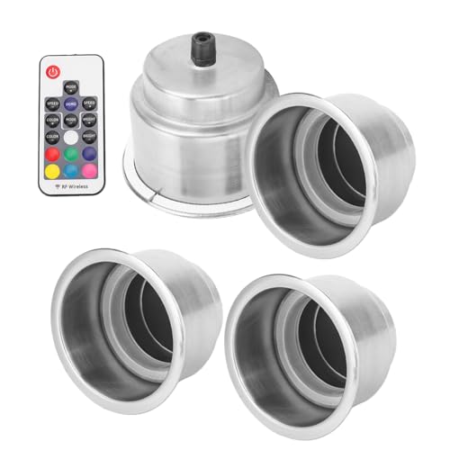 Copa de automóvil LED RGB de 12V en kit de 4 piezas para soporte de bebida marino