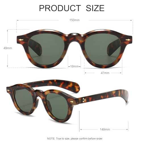 Image of JOVAKIT Trendy Round Sunglasses for Women Men 90s Retro Vintage Classic Fashion Round Frame Sun Glasses Black Shades