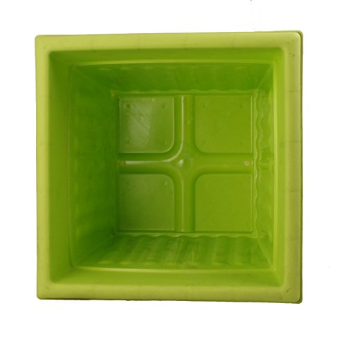 Image of Gardens Need Square Planter with Drip Tray Set (14-inch, Lemon Green, Pack of 2 Sets)