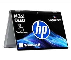 HP OmniBook X Flip Intel Core Ultra 7 256V 2-in-1 Next Gen AI laptop | speciale NPU voor KI, 47 NPU Tops, Copilot+ PC, 14" 3K 2880x1800 OLED Touchscreen | 32 GB | 1TB SSD | Win11 | QWERTZ | zilver