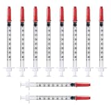 Seringue Insuline, 10 pièces Seringue Insu line 1ml Avec Aiguille, Seringue 1ml, Ins ulin Syringe 1m l, Outils de mesure polyvalents - Emballage individuel - Accessoires de laboratoire