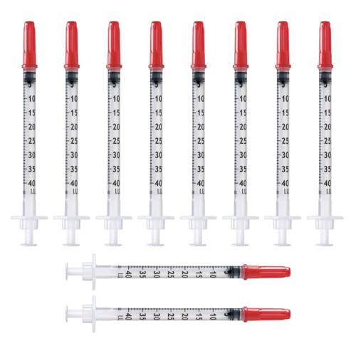 Seringue Insuline, 10 pièces Seringue Insu line 1ml Avec Aiguille, Seringue 1ml, Ins ulin Syringe 1m l, Outils de mesure polyvalents - Emballage individuel - Accessoires de laboratoire