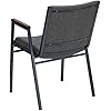 Flash Furniture HERCULES Series Heavy Duty Gray Fabric Stack Chair with Arms and Ganging Bracket