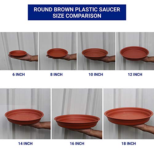TrustBasket UV Treated Round Bottom Tray(Plate/Saucer) Suitable for 14 inch Round Plastic Pot-Terracotta Color-Set of 6 | Heavy Duty Highly Durable Plant saucer Gamla for Indoor Home Decor & Outdoor Balcony Garden