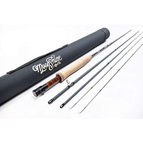 Moonshine Rod Co. Fly Fishing Rod with Carrying Case and Extra Rod Tip Section Fast Action, The Vesper, 12wt, 9' Cover
