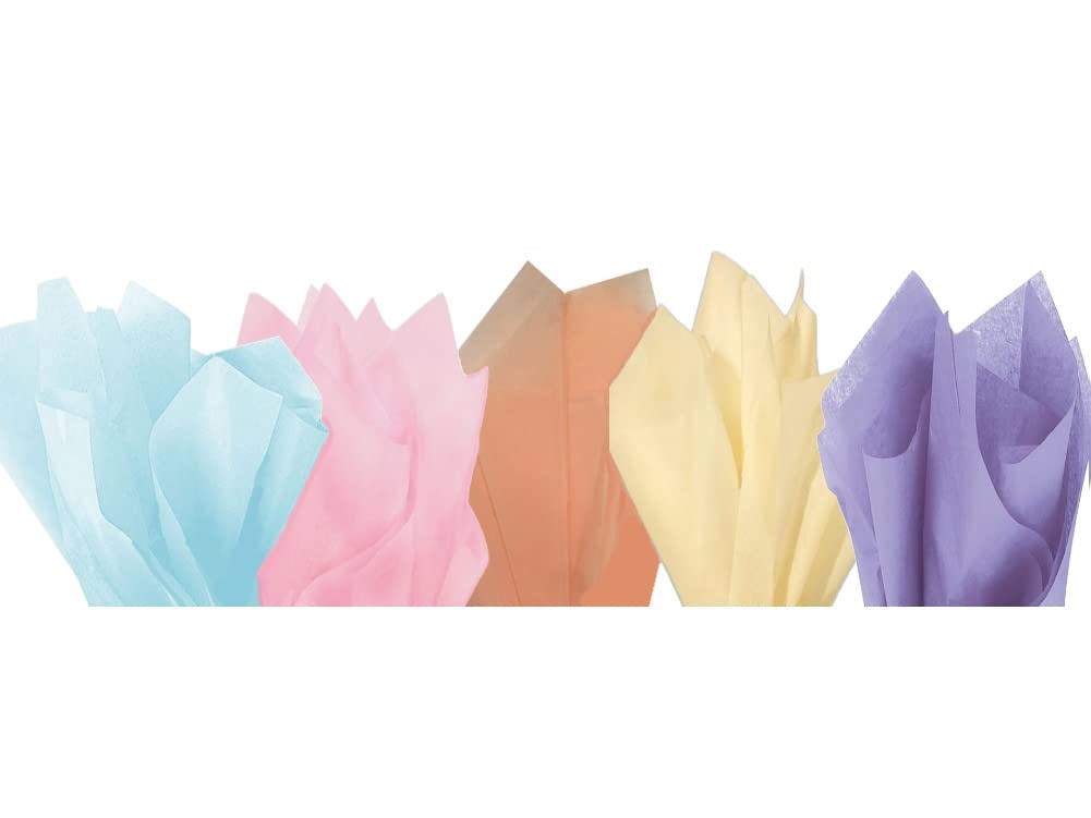 MustBeBonkers Tissue Wrapping Paper Sheets - 16gms - Acid Free - 50x75 cm (Pastel Mix, 25)