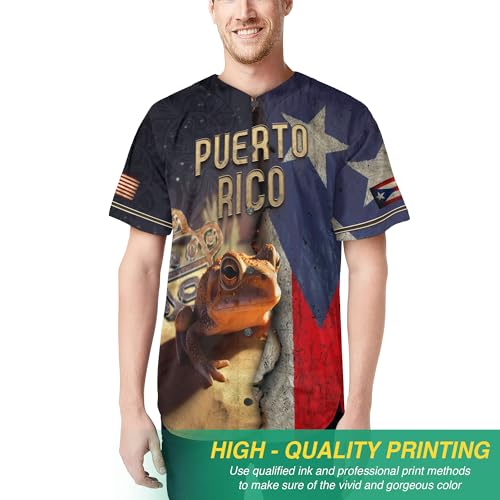 Jersey personalizado de Puerto Rico para hombre, camiseta de béisbol con bandera americana personalizada miniatura 2