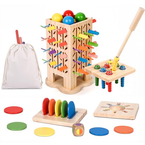 Juegos Montessori de Madera 5 en 1 para Niños 4-6 años miniatura 1