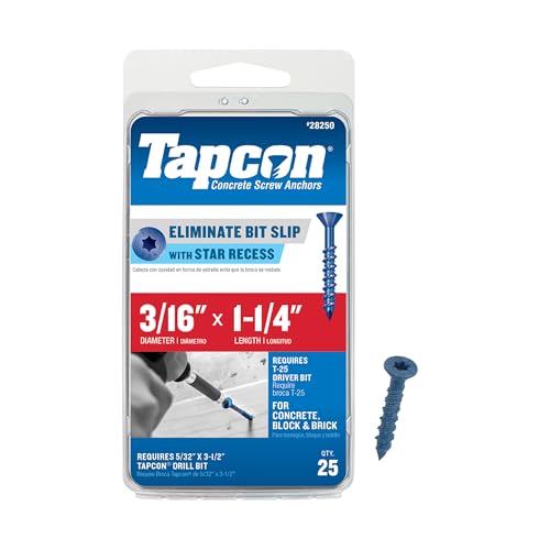 Los anclajes de hormigón Tapcon 3/16x1-1/4 protegen tus estructuras contra desprendimientos