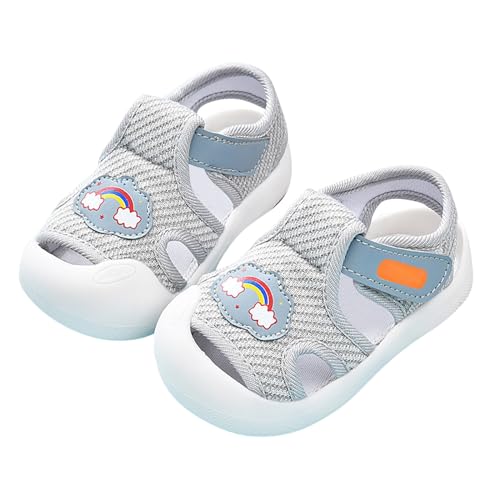 Baby Boy Girl Closed Toe Summer Sandals Infant Lightweight Non-Slip First Walking Sneakers Water Shoes For Girls