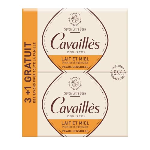 Savon Extra Doux Lait et Miel Cavaillès contre la peau sèche et les tiraillements après la douche