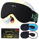 2 in 1 Smart Bluetooth Bamboo Cotton Sleep Mask Headphones, 3D Weighted Compress Cooling Gel Eye Mask 100% Blackout Sleep Mask Zero Eye Pressure|Warm&Cooling mask Hot Cold Therapy Sleep Headphones