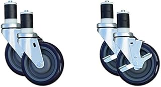 AmazonCommercial Expanding-Stem Wheels - Set of 4 with Brakes - 13 cm