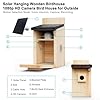 Solar Smart Bird House with Camera Bird Box for Outdoors - Full Color Night Vision 4MP HD Camera Birdhouse Auto Capture Bird Videos & Motion Detectio APP Control for Blue Tits Wild Birds(Wood)
