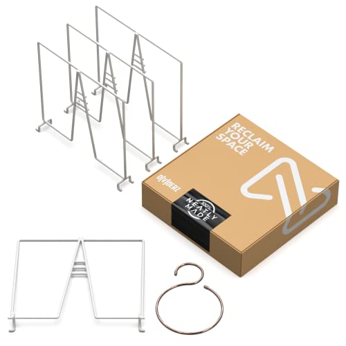 Neatly Made White Wire Shelf Dividers For Closet Organization – Sturdy And Easy Set-Up Closet Shelf Dividers For Wire Shelves 12 Inches Deep With Bonus Rose Gold Hanger (Pack Of 4)… #TOP6