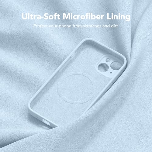 Image of Magnetic for iPhone 15 Plus Case, Compatible with MagSafe, [Full Camera Protection][Screen Protector] Silicone Shockproof Protective Phone Case for iPhone 15 Plus 6.7 inch, Light Blue