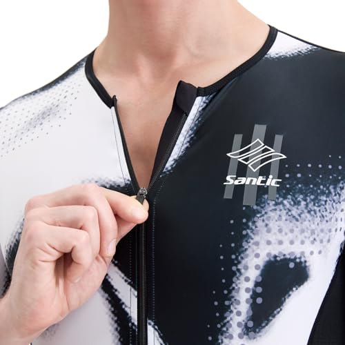Santic Kuzarm Pro Combinaison de triathlon rembourrée pour homme, Blanc., M – vue 7