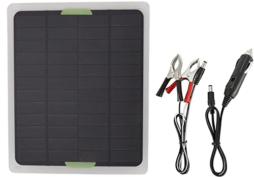 Shengshou カーソーラーチャージャー 車用バッテリー充電器 20W DC14V USB出力 単結晶 ソーラーパネル IP65防水 高効率 ポータブル 自動車 オートバイ トラクター ボート バッテリーへの補充電 アウトドア キャンプ ハイキング フィッシングクライミングなど用 (20W)
