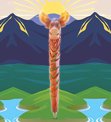 Planet Pens Wild Moose Novelty Pen - Cute Fun & Unique Kids & Adults Office Supplies Ballpoint Pen, Colorful Wild Life Writing Pen Instrument For Cool Stationery School & Office Desk Decor Accessories #TOP6