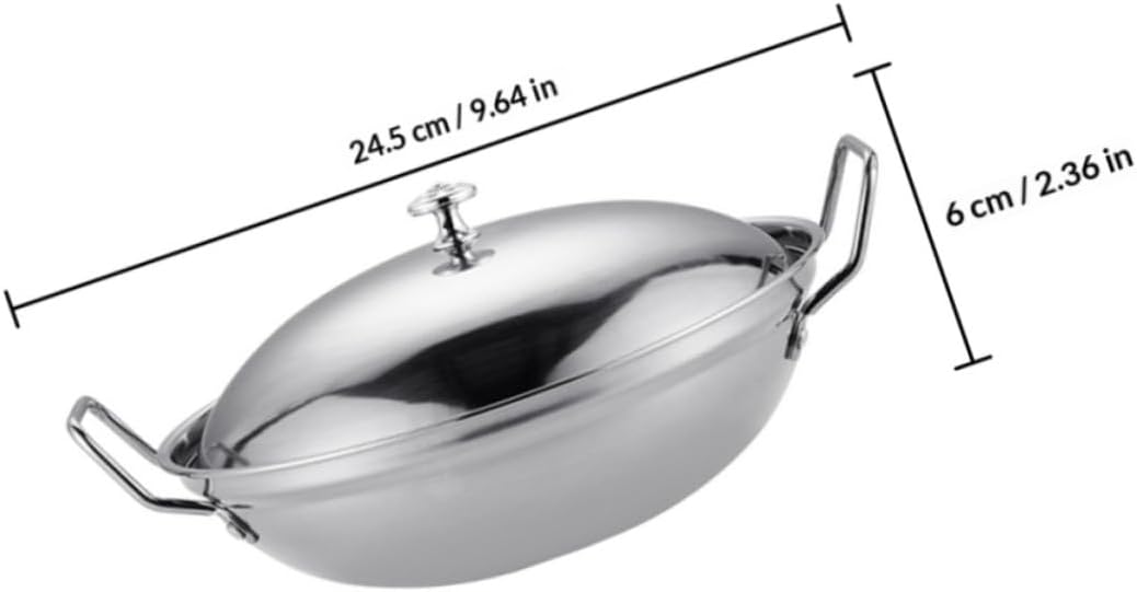 LABRIMP Stainless Steel Multipurpose Pot with Lid Non-stick Cooking Pot and Stews Heat-resistant Handles Easy to Clean Kitchen Cookware