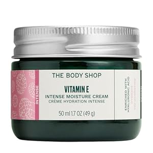 The Body Shop Vitamin E Intense Moisture Cream (1x 50ml), Hydrating Face Moisturiser Suitable for Dry Skin, 72hr Moisturiser with Hyaluronic Acid & Vitamin E, Nourishing Daily Face Cream