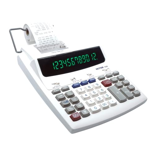 Victor 1226 Thermal Printing Calculator, 12-Digit Display, 8.0 Lps Printing Speed, Off-White #TOP3