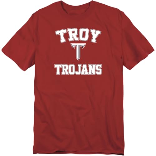 LOGOVISION Troy University Campus Classic Unisex Adult T Shirt, Garnet, X-Large