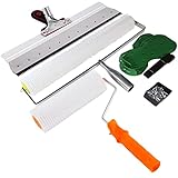 MXBAOHENG Kit de herramientas de autonivelación de cemento con 2 de 11mm Rodillo de Púas Autonivelante (22+48cm) Kit de herramientas autonivelante con Zapatos con Puntas, Rascador de Acero Inoxidable