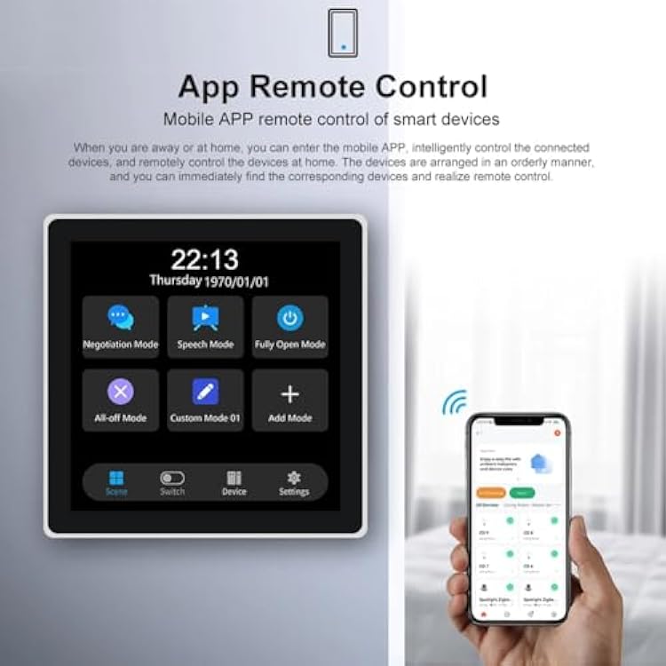 لوحة Tuya T3E لوحة شاشة تعمل باللمس لوحة تحكم الاتحاد الأوروبي الذكية لوحة التبديل Zigbee Smart Home Wall Push Light Switch، White