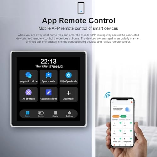 Panel de control inteligente Zigbee Tuya T3E con interruptor de luz de pared y pantalla color 5