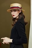 BABEYOND Męski kapelusz Brim Boater Hat Gatsby Straw Hat 20. XX wieku, akcesoria do kostiumu (czerwony i czarny, L/XL), czerwony czarmy, L-XL