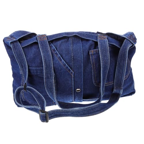 Sac à main denim avec grande bandoulière amovible et toile souple