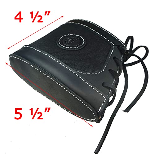 1 Suit Leather Canvas Slip-On Gun Recoil Pads With Rifle Sling For .308 .30-06 .45-70 .22Lr, 12Gauge (Black.22Lr .22Mag .17Hmr Cal) #TOP2
