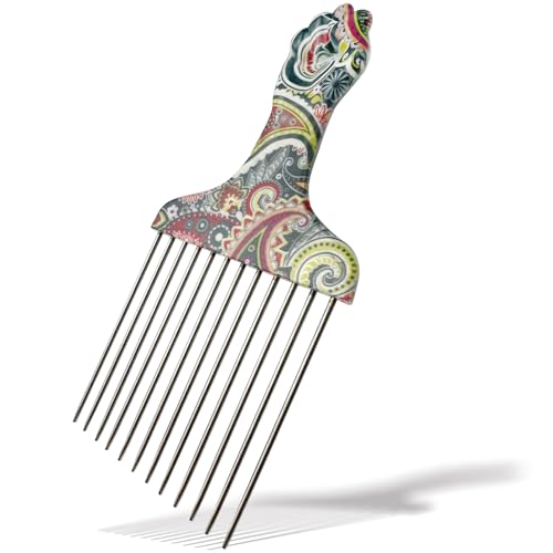 Stainless Steel Professional Hair Styling Pick Comb, Ideal for Afro and Curly Hair, Unisex Design