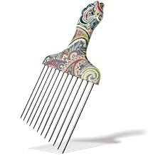 Stainless Steel Professional Hair Styling Pick Comb, Ideal for Afro and Curly Hair, Unisex Design