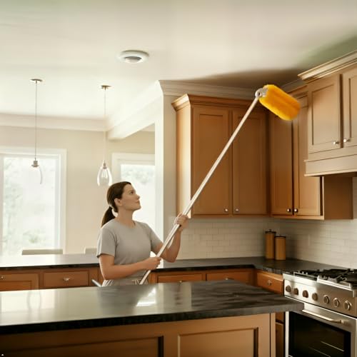 Image of Long Handle Dusters for Cleaning with 2 Replacement Heads, Washable Cleaning Duster Kit with Laundry Mesh Bag, Cobweb Duster, Extendable Dusting Tool for Home and Office