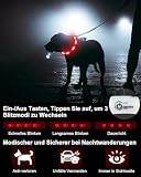Joytale Leuchthalsband Hund USB Aufladbar Hundehalsband Leuchtend für Große Mittel Kleine Hunde und Welpe, Led Halsband mit 3 Modi für Sicherheit, Rot