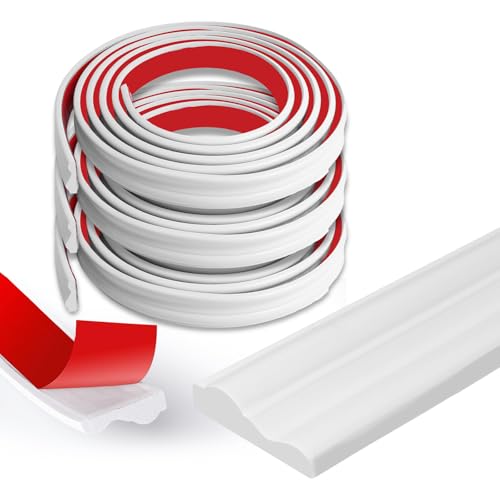 Peel and Stick Panels Molding Trim, Self-Adhesive Wall Paneling Strip, Flexible Chair Rail Classic Wall Trim for Home Decoration ﻿ (0.9in*10ft-3 roll) by Storystore - Used condition - US$39.13
