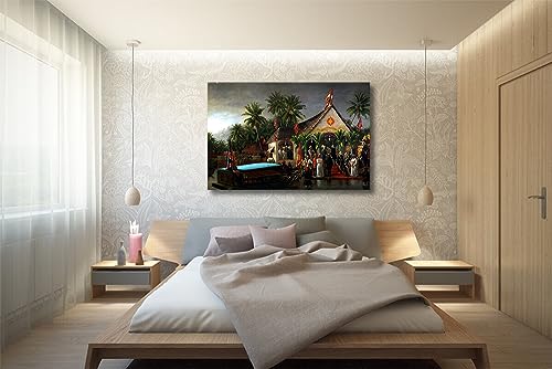 Image of Sikhash Raja Ravi Varma Canvas Paintings Classic Art, Indian Art, Famous Artist, Wall Painting for Living Room, Bedroom, Office, Unframed, Multicolor Fabric Size - 23x15 inches (58x38 cms, The Maharaja of Travancore welcoming Richard)