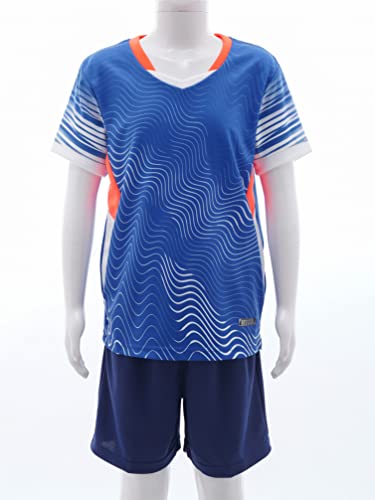 YiZYiF Kids Boys Football Training Uniform Quick Dry Gym Fitness Clothing Set Short Sleeves Shirt and Shorts Set3