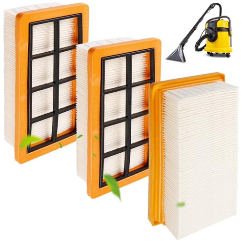 3 filtros de pliegues planos, accesorios para Kärcher AD4 Premium, AD2, AD2 Battery, AD3 Premium, AD3, AD 3.200, AD 3.000, para aspiradora Kärcher KFI 7420, filtro de pliegue plano, 6.415-953.0