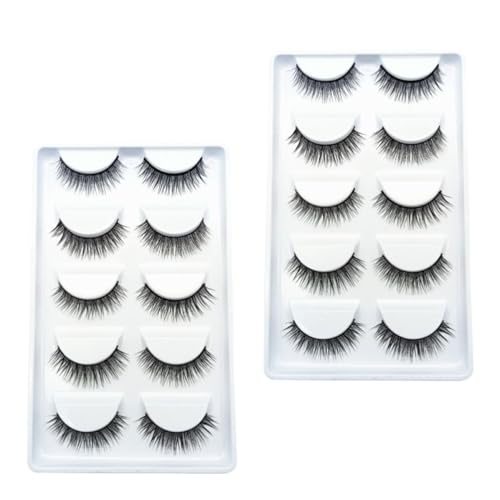 RUNROTOO 10pares Pestañas Postizas Naturales para Niña Suaves Cómodas Maquillaje Accesorio Belleza Pestañas