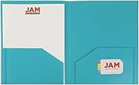Vista 160 de JAM PAPER Heavy Duty Plastic Two Pocket Extra Tough School Folders - Blue - 6/Pack