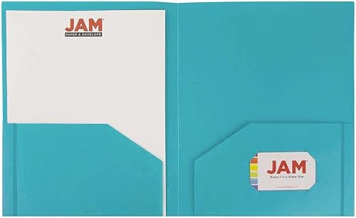 Miniatura 160 de JAM PAPER Heavy Duty Plastic Two Pocket Extra Tough School Folders - Blue - 6/Pack