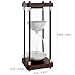 60 Minutes Sand Hourglass Timer, Vintage Sand Clock 60 Minutes, Large White Sander with Wooden End Caps, Hour Glass Sandglass Timer for Games Classroom Kitchen Decorative (White Sand)